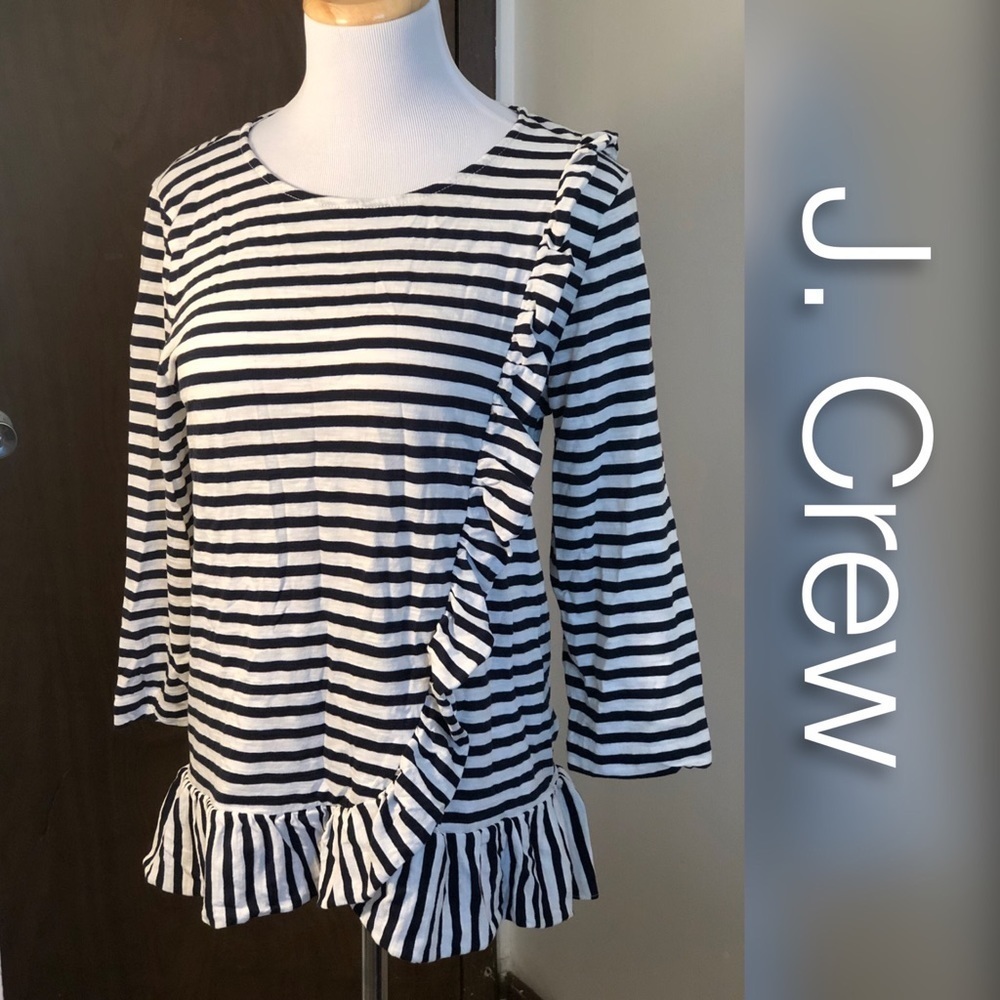 COPY - J. CREW ruffled blouse with a linear design
